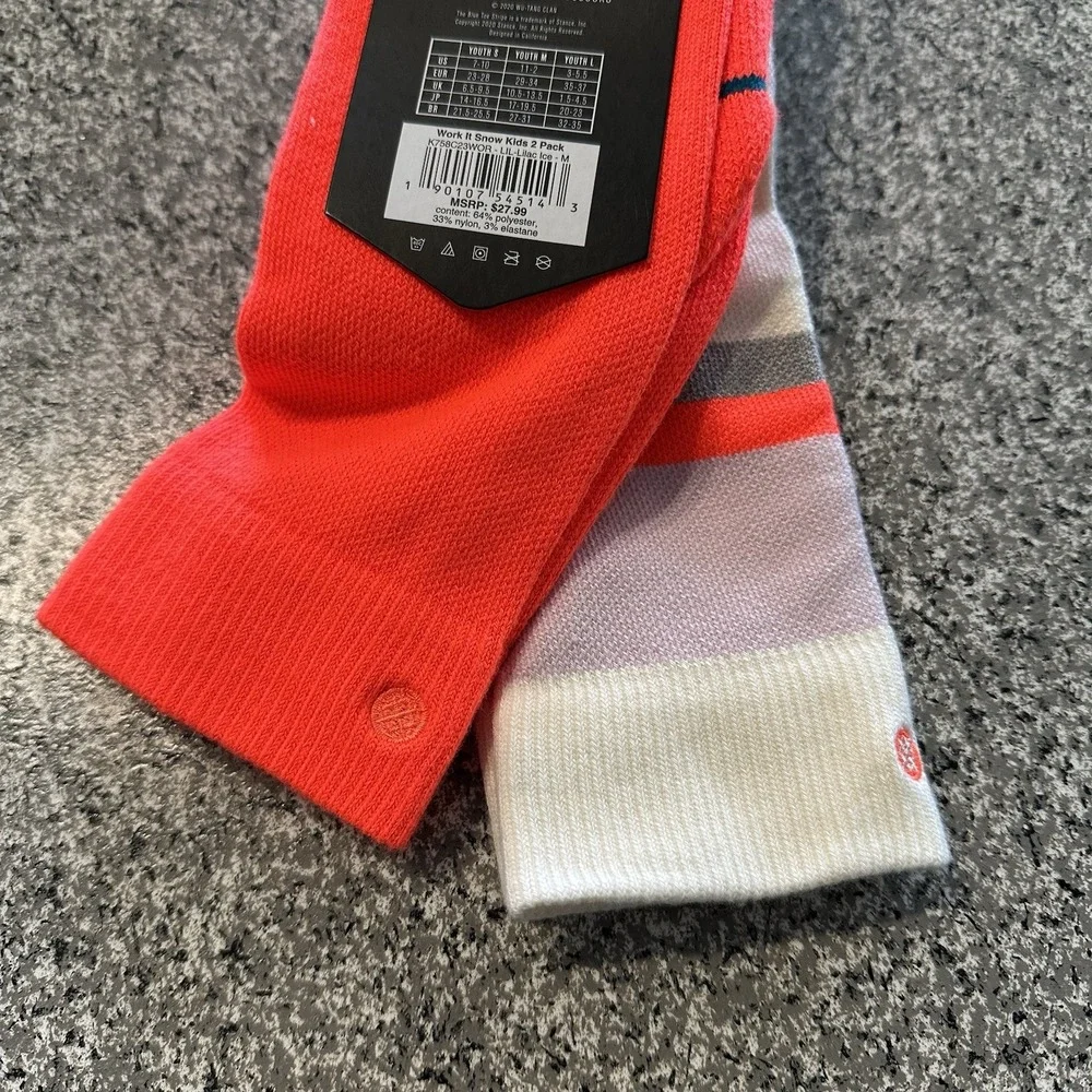 Stance Socks Youth Size M 11-2Y‎ 4 Pairs Winter Ski Snowboarding Over The Calf
